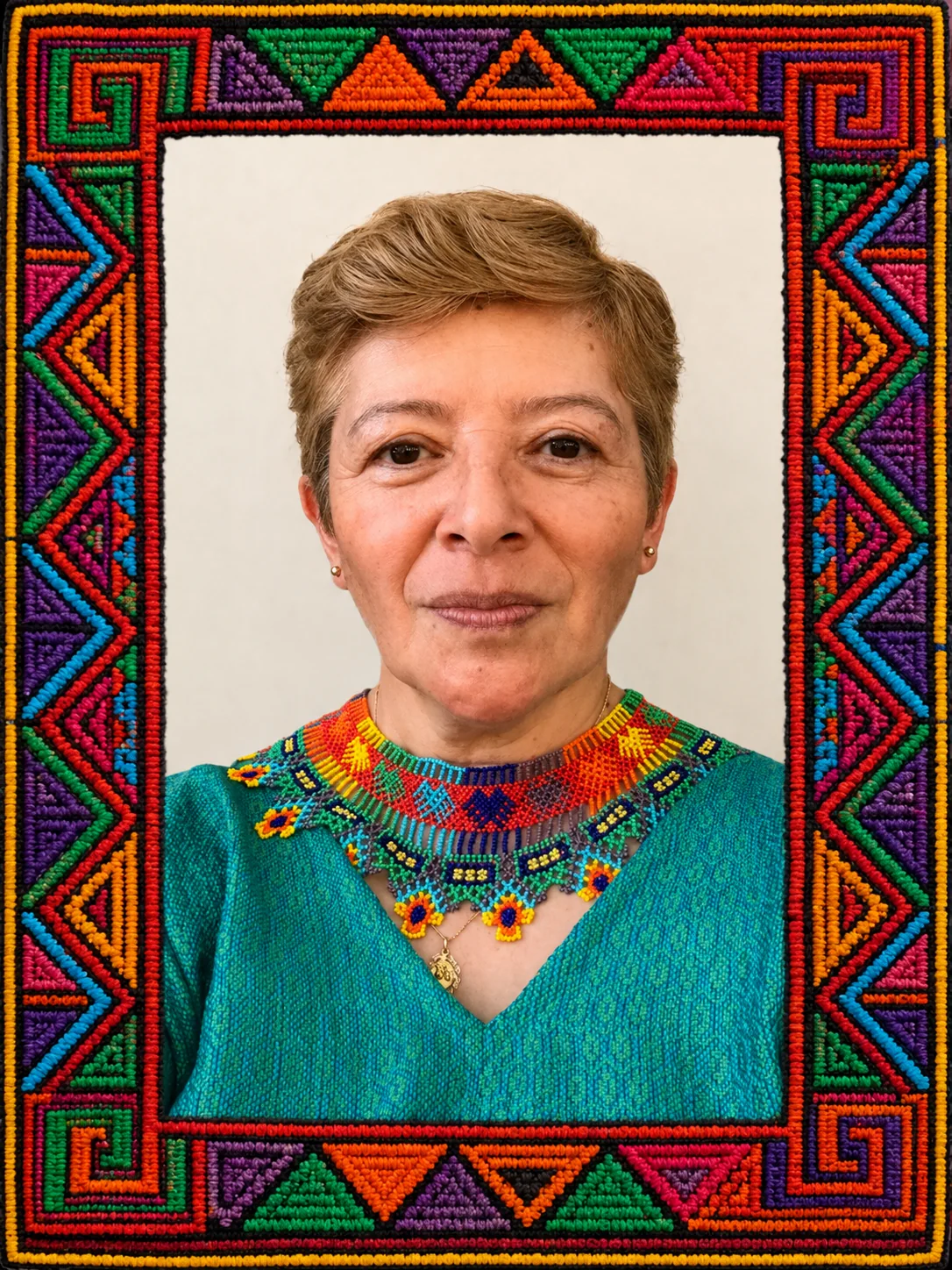 Retrato de Marilú Rojas Salazar, teóloga católica mexicana vinculada al feminismo y los estudios de género.