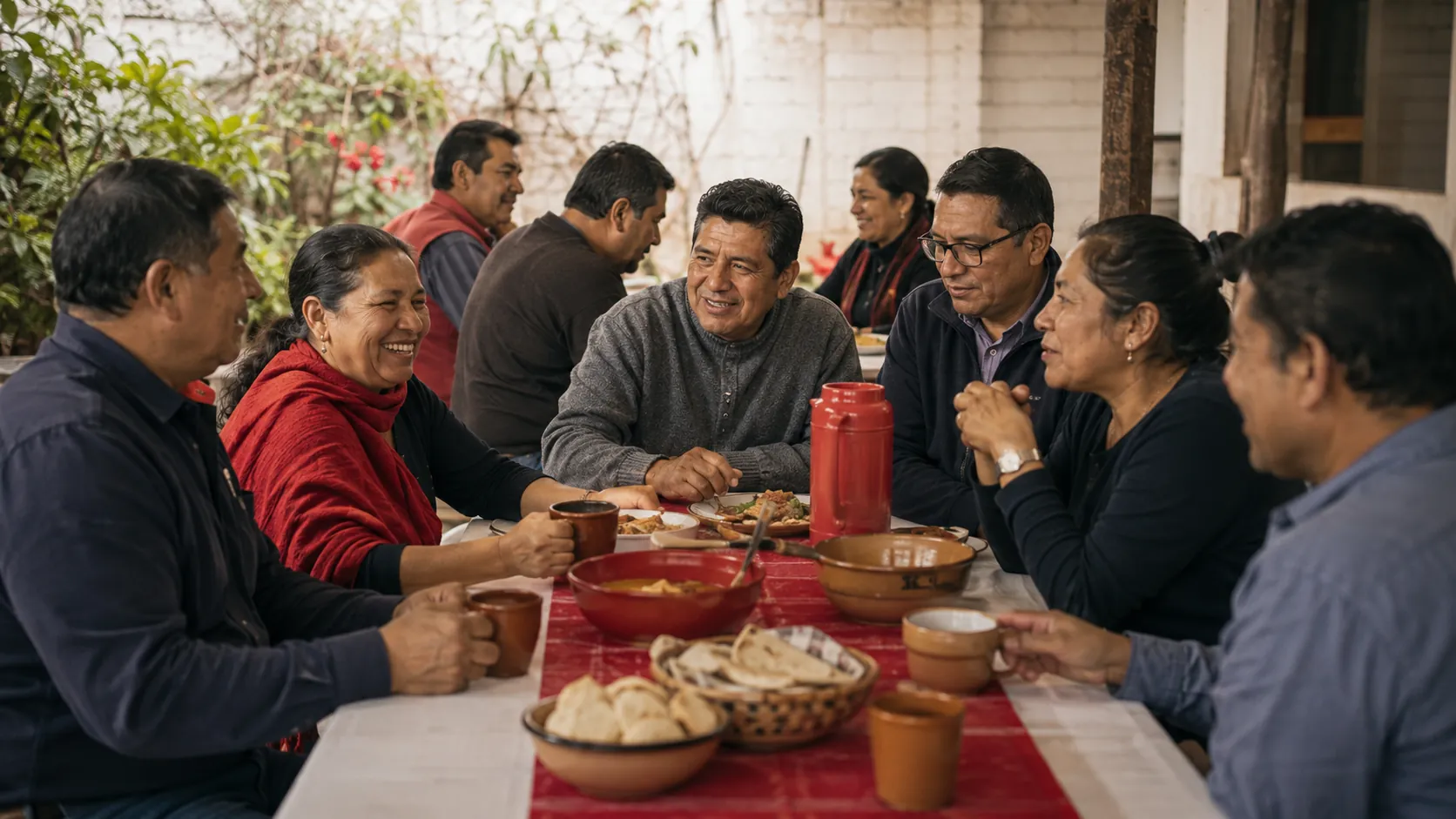 Comunidad cristiana comparte la mesa en Pentecostés como signo de comunión, generosidad y vida compartida por el Espíritu Santo.